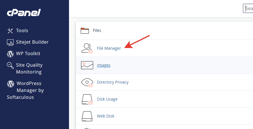 File Manager en cPanel